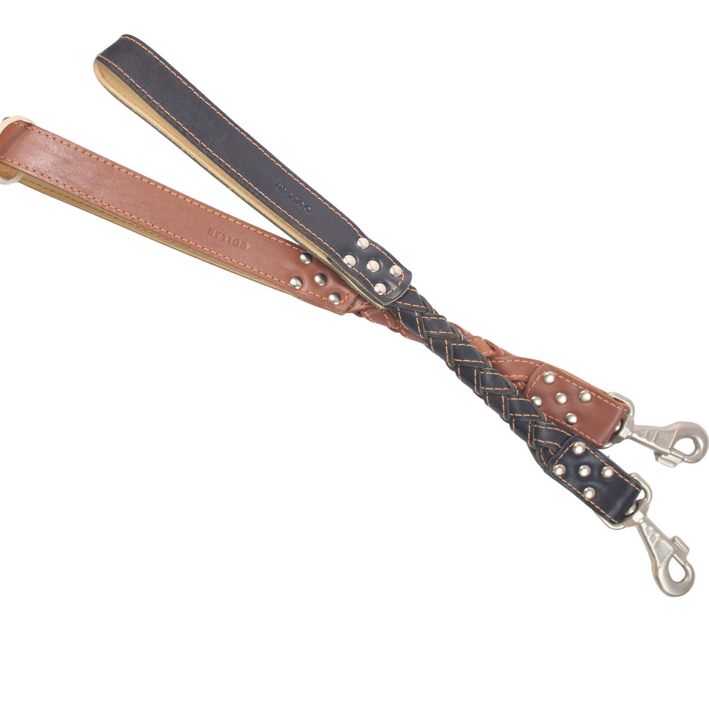 Round braided leather traffic lead