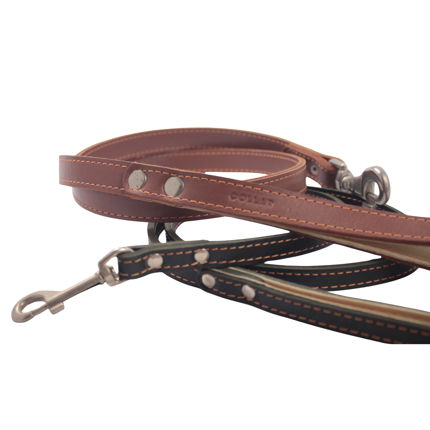 2-ply leather lead "CoLLaR