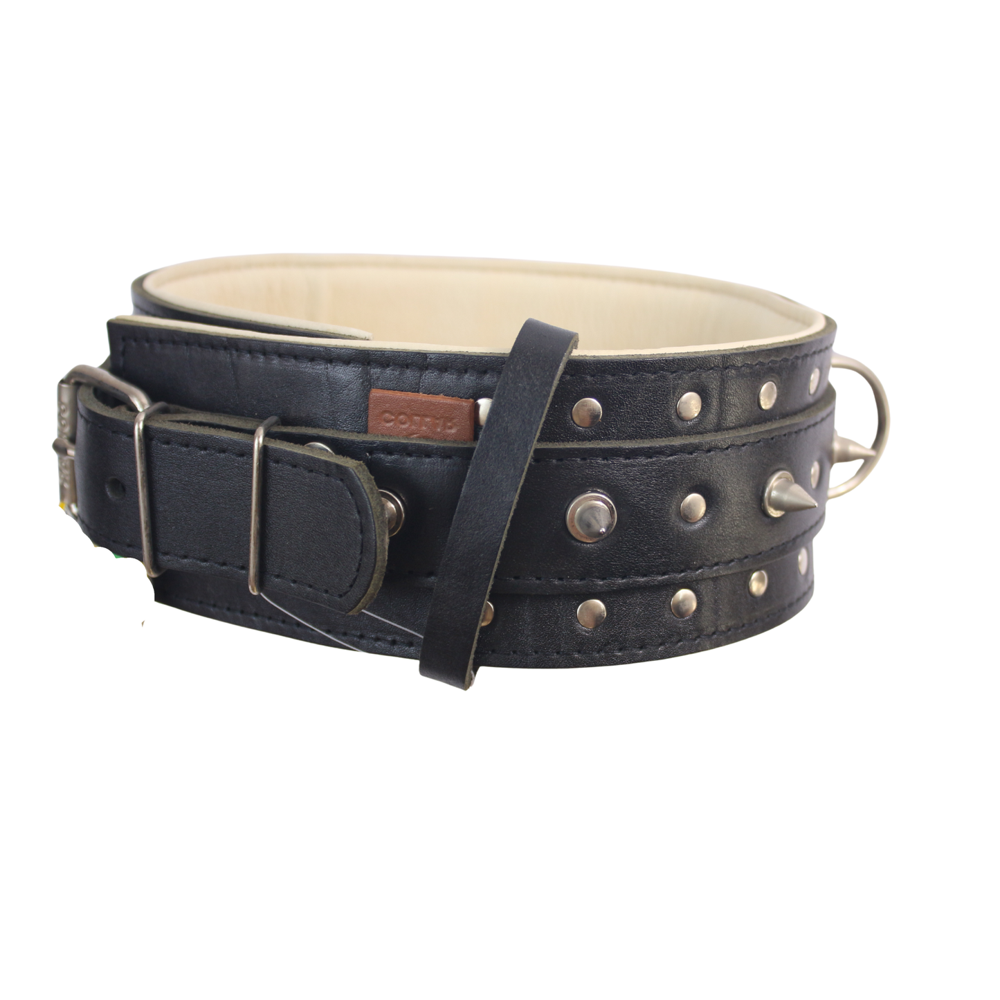 2-ply spiked leather collar "CoLLaR" Rocky