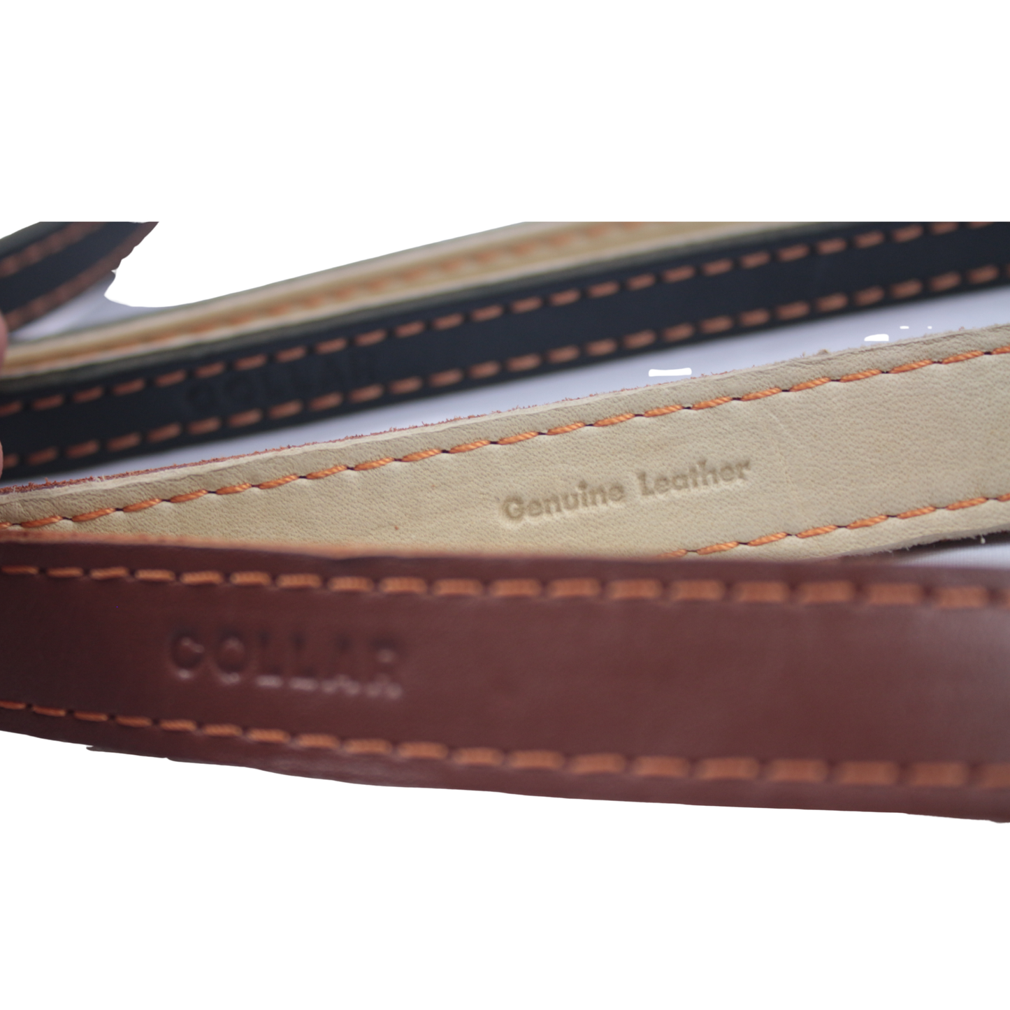 2-ply leather lead "CoLLaR