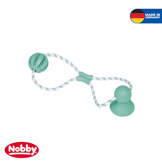 Rubber ball with rope "DENTAL LINE" 50 cm, Ball: Ø 7 cm