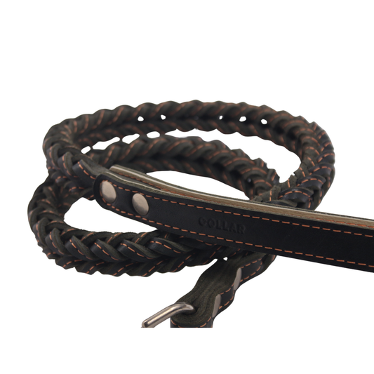 Triple Braided Leather Leash
